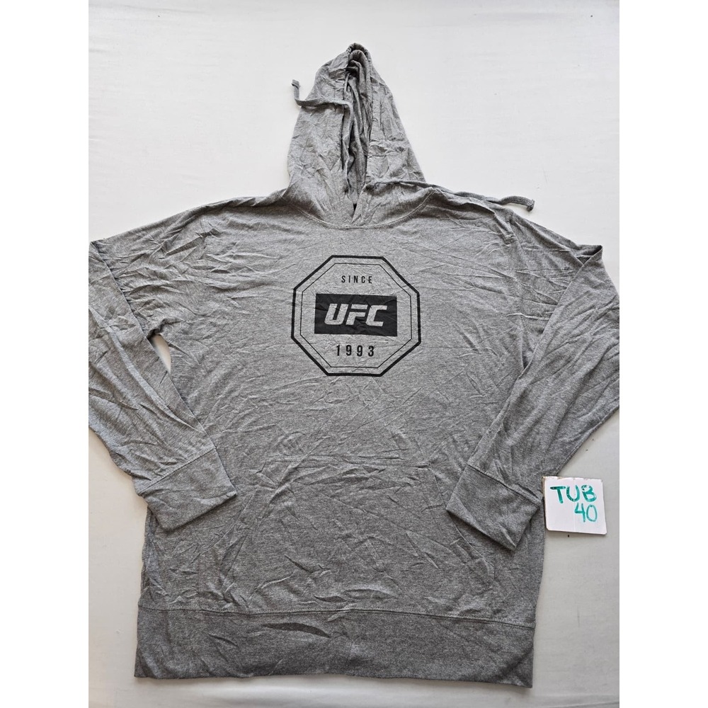 UFC Mens XL Gray Lightweight Hoodie Octagon Graphic Since 1993 MMA Pullover